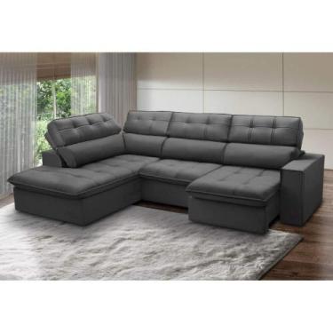Imagem de Sofá de Canto 4L Retrátil Esquerda Ferguile Valência Grafite - Ferguil