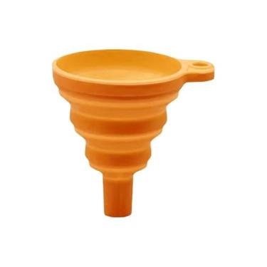 Imagem de Funil de motor de carro universal expansível silicone líquido funil arruela fluido dobrável portátil troca de óleo a gasolina (laranja)