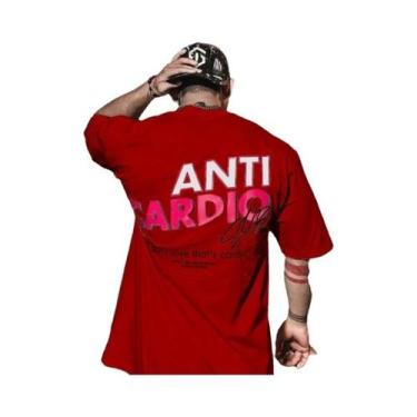 Imagem de Camiseta Esportiva Masculina Oversized De Verão Em Algodão Anti-Cardio