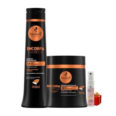 Imagem de Kit Haskell Encorpa Shampoo 500ML + 1 Mascara 500ML + Presente Lourre 