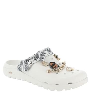 Imagem de Skechers Snoop Dogg feminino: Sapatos com ajuste de arco - tamanco com glitter, Branco, 36