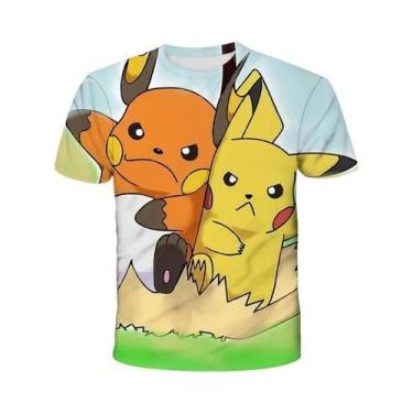 Imagem de Camiseta Infantil 3D De Manga Curta Do Pikachu Pokémon, Moda Casual De