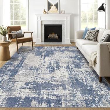 Imagem de Tapete de área de 7 x 23 cm, sala de estar: lavável grande abstrato moderno tapete macio resistente a manchas piso interno antiderrapante para quarto, berçário, sala de jogos, sala de jantar