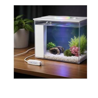 Imagem de Mini Aquário Completo 2l C/ Led Bivolt Branco 127/220v - Aquatank