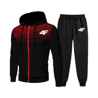 Imagem de Conjunto Esportivo Masculino Casual Com Moletom Com Capuz E Calças De 