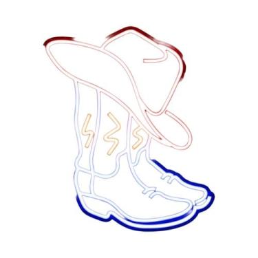 Imagem de Letreiro Neon LED De Cowboy Ocidental, Decoração De Parede Com Luz Neo