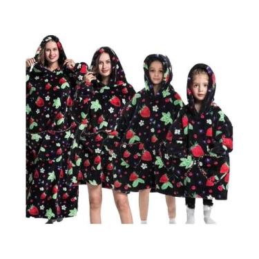 Imagem de Moletom Oversize De Inverno Em Sherpa E Fleece Polar Para Família, Com