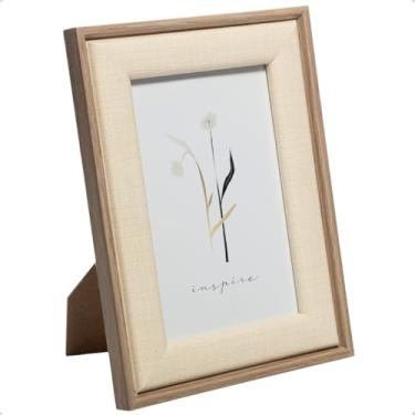 Imagem de Porta Retrato de MDF de Mesa 15x20cm Moldura Texturizada para Foto com Vidro (Bege)