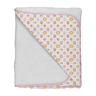 Imagem de Manta Microfibra para Bebê Dupla Face 85 cm x 1,00 m Bublim, Floral