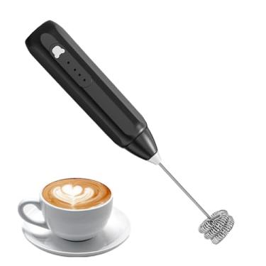 Imagem de Espumador de Leite Elétrico Recarregável - Varinha Elétrica Automática de 3 Velocidades para Bebidas | Espumador Recarregável via USB | para, Café, Bebidas, Latte, Proteína e Creme em Pó