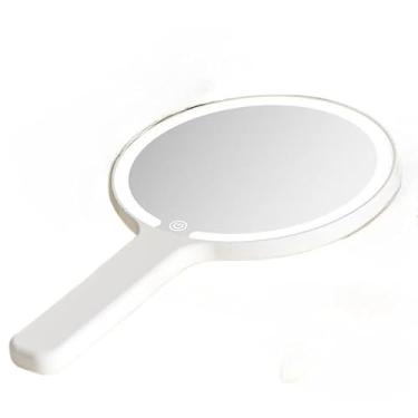 Imagem de Espelho de mão com Led recarregável USb para maquiagem 025-010/011(REDONDO)