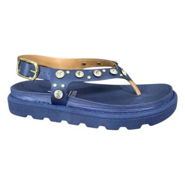 Imagem de Sandália Vizzano Papete Flatform Dedo Feminino, Navy, 36
