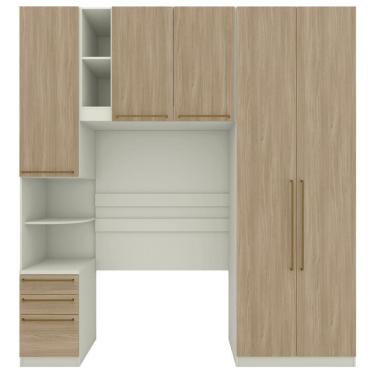 Imagem de Guarda Roupa Modulado Seletto 5 Portas Bater Areia Jequitiba MDF MDP Móveis Henn