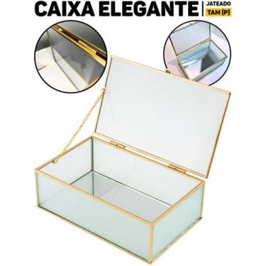 Imagem de Caixa Porta-Joias Organizadora Vidra 22x13,5cm Brincos Colares Pulseir