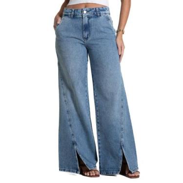 Imagem de Calça Jeans Sawary Wide Leg - 281627 - Azul médiobr 38, Azul, 38