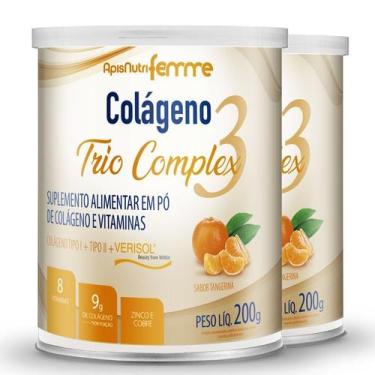 Imagem de Kit 2 Colágeno tipo 2 + 1 Verisol Trio complex Apisnutri tangerina 200