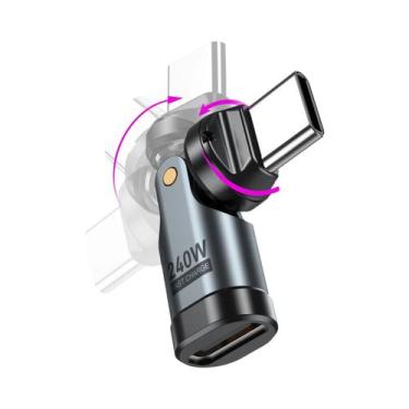 Imagem de Adaptador USB C Para Tipo C OTG Com Rotação De 540 graus E Cabo De Car