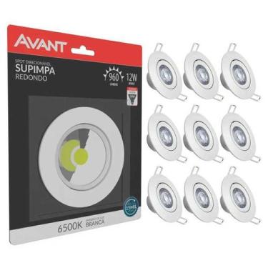 Imagem de Kit 10 Spot Led Cob Embutir Redondo 12W Supimpa Avant 6500k