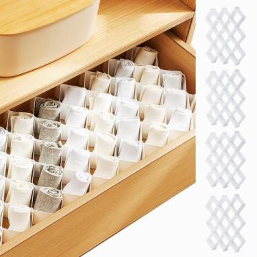 Imagem de Organizador de gavetas ROUFA Sock para cômoda Honeycomb White, 24 unid