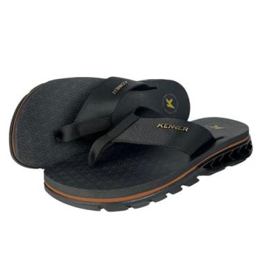 Imagem de Chinelo Kenner Rakka Especial Nylon Preto Marrom Canela, 43, Baun, Cre