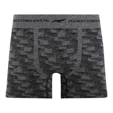 Imagem de Cueca Boxer Mescla Jacquard Sem Costura Preta Zee Rucci, M