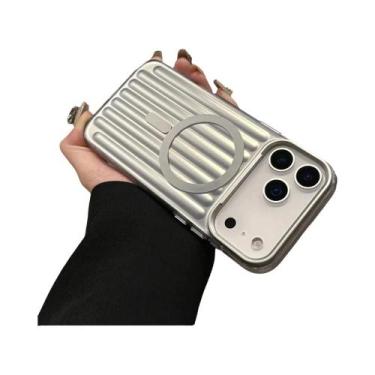 Imagem de Capa De Carregamento Sem Fio Magsafe Fosca De Luxo Com Padrão Corrugad