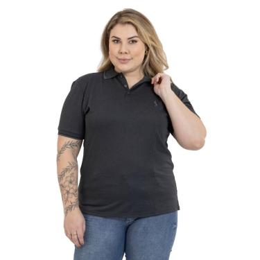 Imagem de Camisa Polo Plus Size Feminina Botões Dia a Dia Trabalho