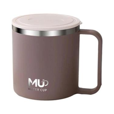 Imagem de Caneca Térmica De Aço Inoxidável De Parede Dupla 400ML Com Tampa, Copo
