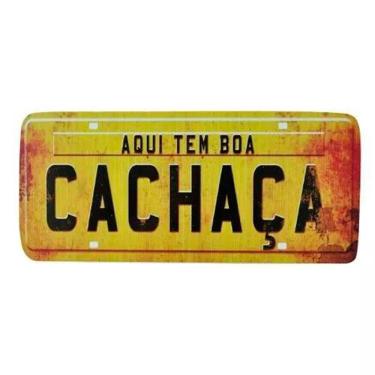 Imagem de Placa De Carro Decorativa Em Madeira Aqui Tem Boa Cachaça