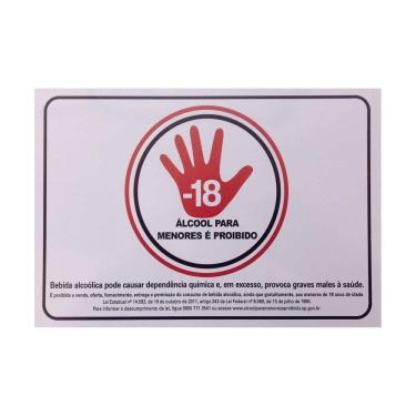 Imagem de Placa Sinalização Álcool Proibido Menor 18 Anos - Ps103 F5E