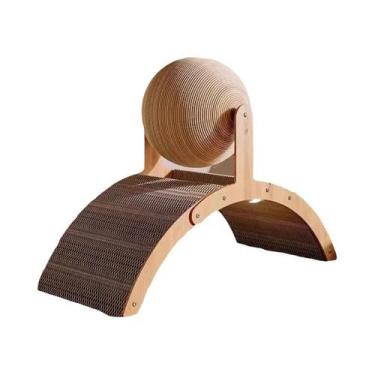 Imagem de Arranhador De Gato Durável Em Madeira 2 Em 1 Com Tábua De Sisal E Brin