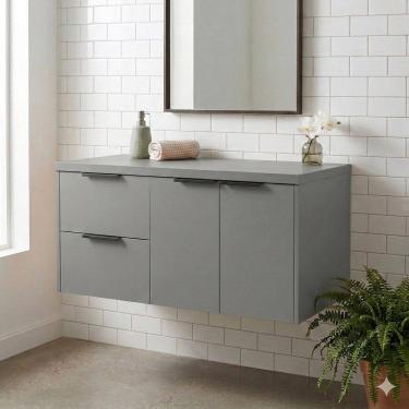 Imagem de Gabinete para Banheiro Village 100cm Cimento