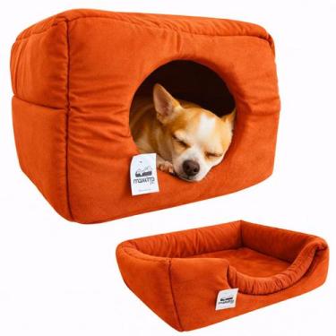 Imagem de Cama Toca Luxo Filhote Cao Lavavel Gato Caminha Terracota P - Maxximo 
