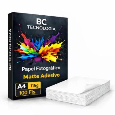 Imagem de Papel Fotográfico Adesivo 115g A4 Matte Fosco Sem Brilho Prova Dágua 1