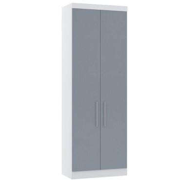 Imagem de Guarda Roupa Modulado 79cm 2 Portas Alpes Luciane Móveis Branco Pf-grey Sky Pf