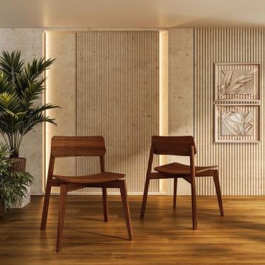 Imagem de Conjunto Nature com 2 Cadeiras Madeira Pinus Rústico Escuro