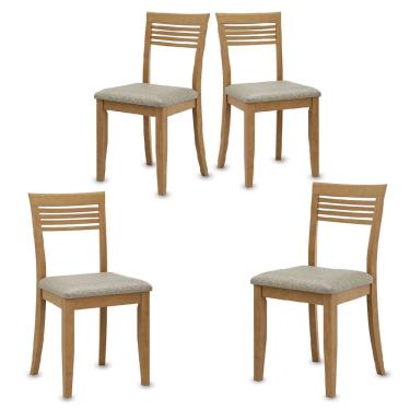 Imagem de Conjunto Rubi com 4 Cadeiras Madeira Pinus Freijó - Finestra