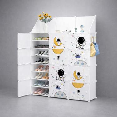 Imagem de Armário Infantil Modular 12 Portas com Prateleiras Organizador - Genér