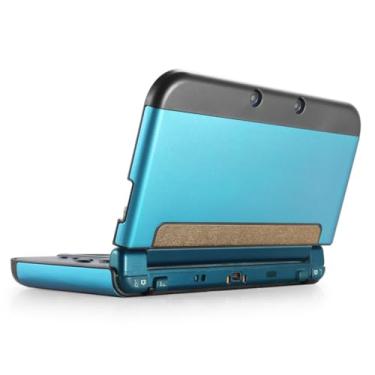 Imagem de TNP Capa protetora compatível com Nintendo New 3DS XL LL 2015, azul claro - plástico + alumínio protetor de corpo inteiro capa dura snap-on capa nova modificada design sem dobradiça