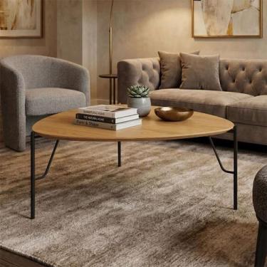 Imagem de Mesa de Centro 36cm para Sala 100% MDF com Pés em Metal - Casa Lar Inc