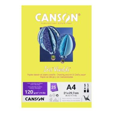 Imagem de Papel Canson A4 Iris Vivaldi 120g 25Fls - Escolha a cor, Amarelo Canár
