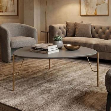 Imagem de Mesa de Centro 36cm para Sala 100% MDF com Pés em Metal - Casa Lar Inc