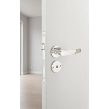 Imagem de 2x Fechadura Banheiro Pali Roseta Redonda Cromada 40mm - Congratulatio