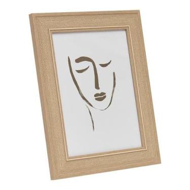 Imagem de Porta Retrato Decorativo Marrom 15x20cm Em Poliestireno E Vidro - Casa