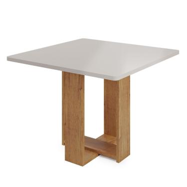 Imagem de Mesa Quadrada Oasis de Jantar com Tampo em MDF 25mm 90x90cm Estrutura MDP para Sala Compacta
