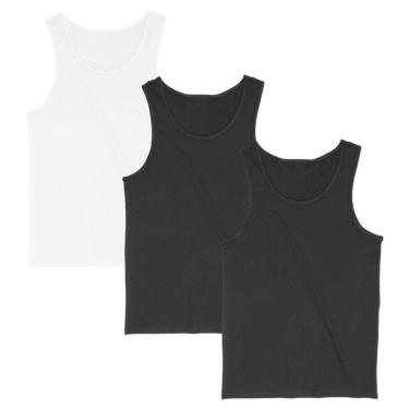 Imagem de Kit 3 Regata Masculina Camiseta Lisa Básica Algodão Regatas-Masculino