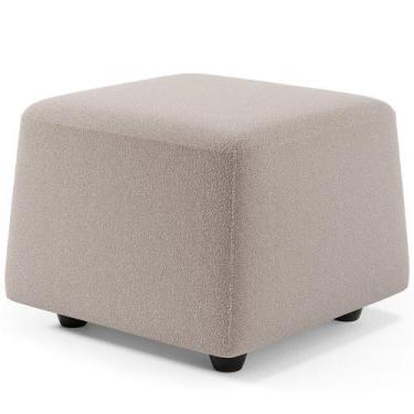 Imagem de Puff Decorativo Orgânico Para Sala Living Morelo M05 Bouclê Bege Claro