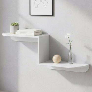 Imagem de Prateleira Decor 93 Cm 100% Mdf Branco Brilho - Móveis Peroba