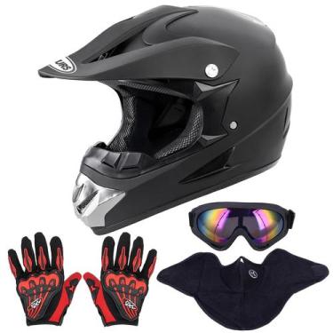 Imagem de Capacete de motocicleta OUMURS Adult Dirt Bike com óculos, luvas, pret