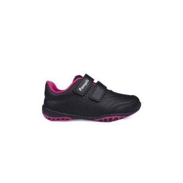 Imagem de Tênis Infantil Pampili Honey Escolar Preto/Pink, 33